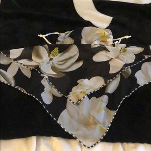 Black Flower scarf mask